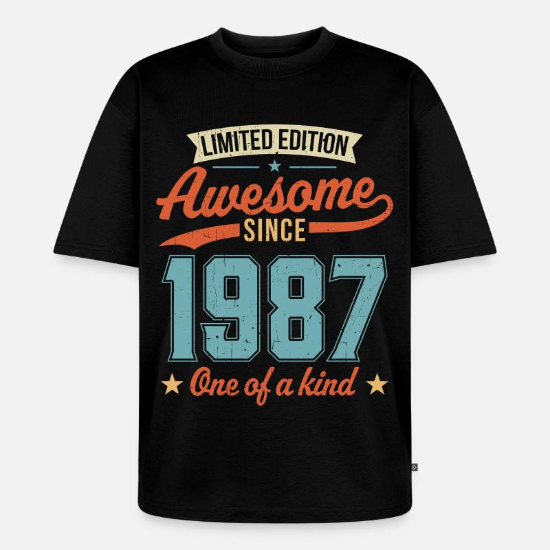 Großartig seit 1987 - Unisex Premium Oversized Bio T-Shirt - Schwarz