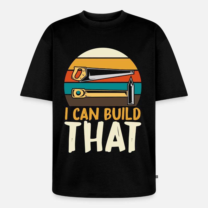 Ich kann das bauen DIY - Unisex Premium Oversized Bio T-Shirt - Schwarz