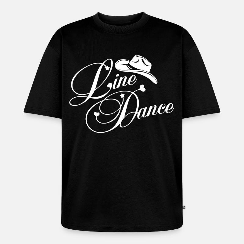 Line Dance Silhouette mit Hut - Unisex Premium Oversized Bio T-Shirt - Schwarz