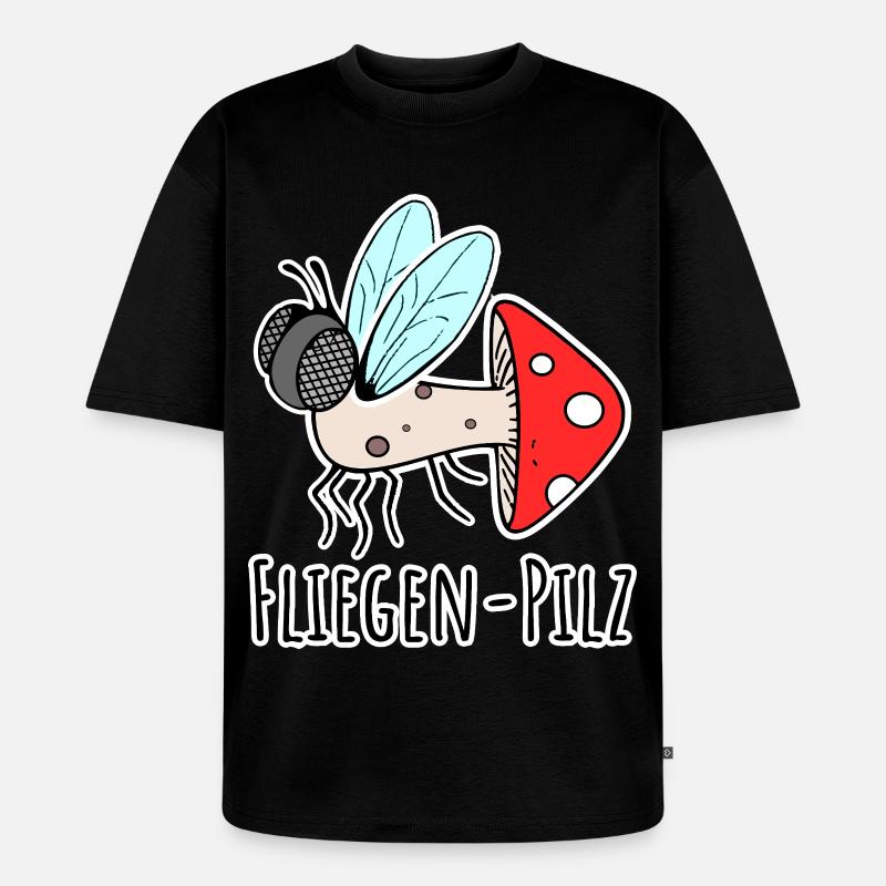 Fly agaric - half fly, half mushroom - Unisex Premium Oversized Organic T-Shirt - black