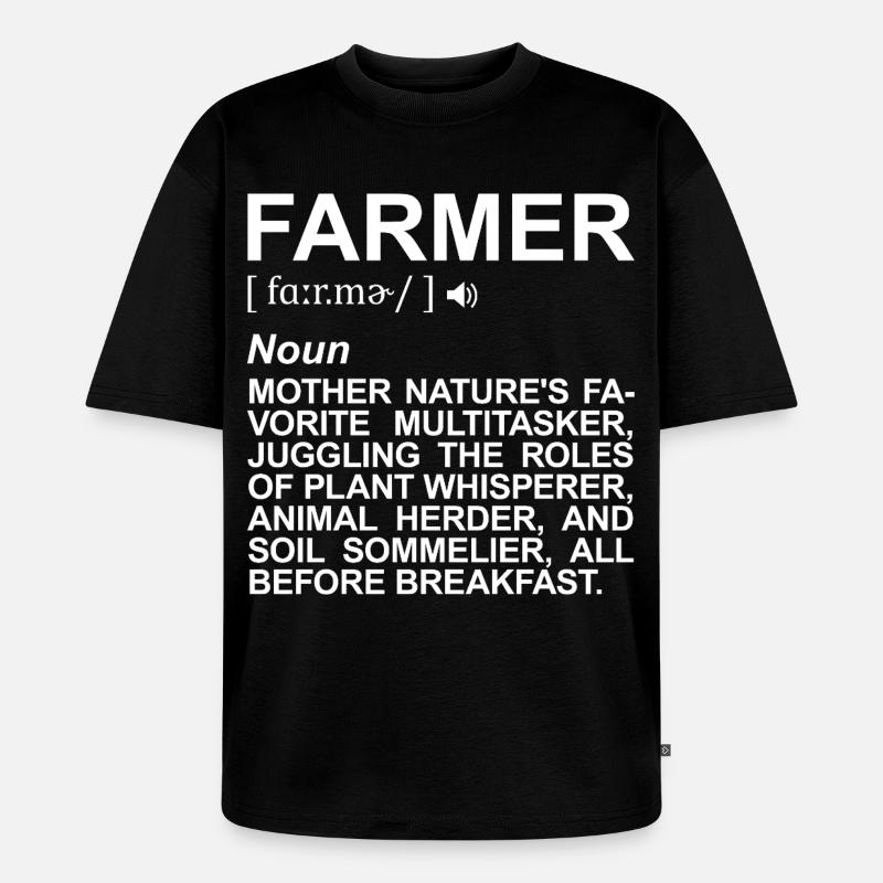 Bauer Begriffserklärung - Unisex Premium Oversized Bio T-Shirt - Schwarz