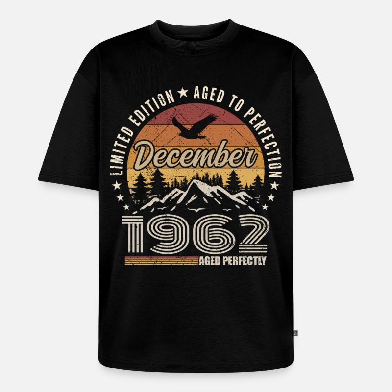 Dezember 1962 Originalausgabe Dezember-Geschenk - Unisex Premium Oversized Bio T-Shirt - Schwarz