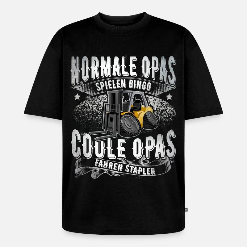 Conducteur de chariot élévateur Papi - T-shirt Premium bio oversize Unisexe - noir