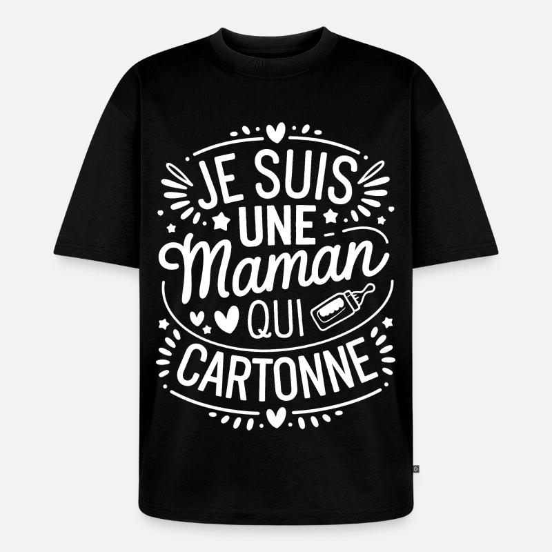 Ich bin eine erfolgreiche Mutter - Unisex Premium Oversized Bio T-Shirt - Schwarz