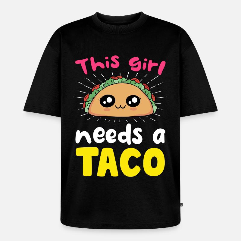 Dieses Mädchen braucht einen Taco - Unisex Premium Oversized Bio T-Shirt - Schwarz