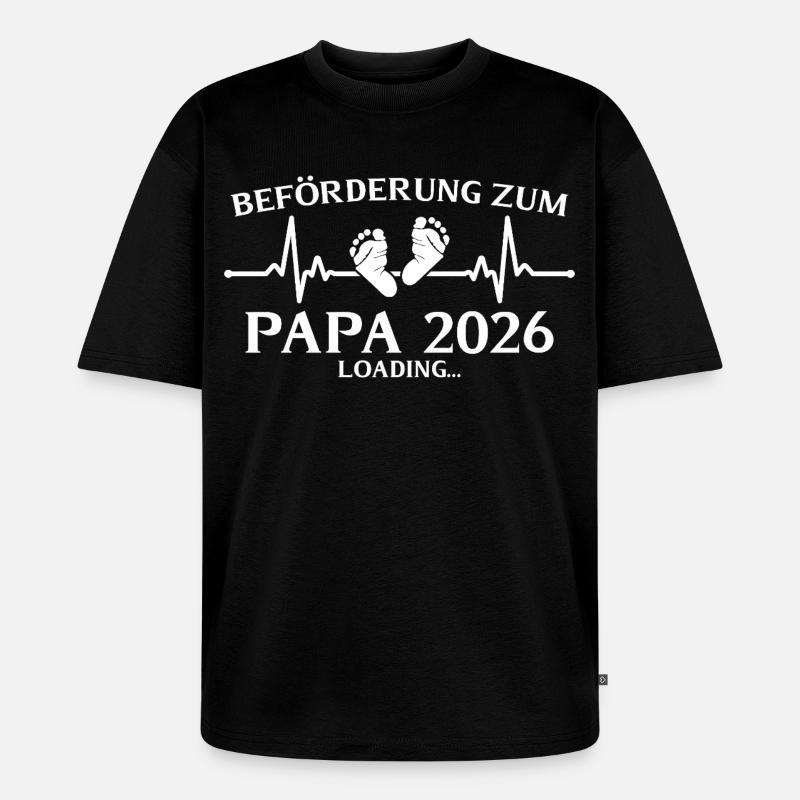 Dad 2026 loading paternity - Unisex Premium Oversized Organic T-Shirt - black