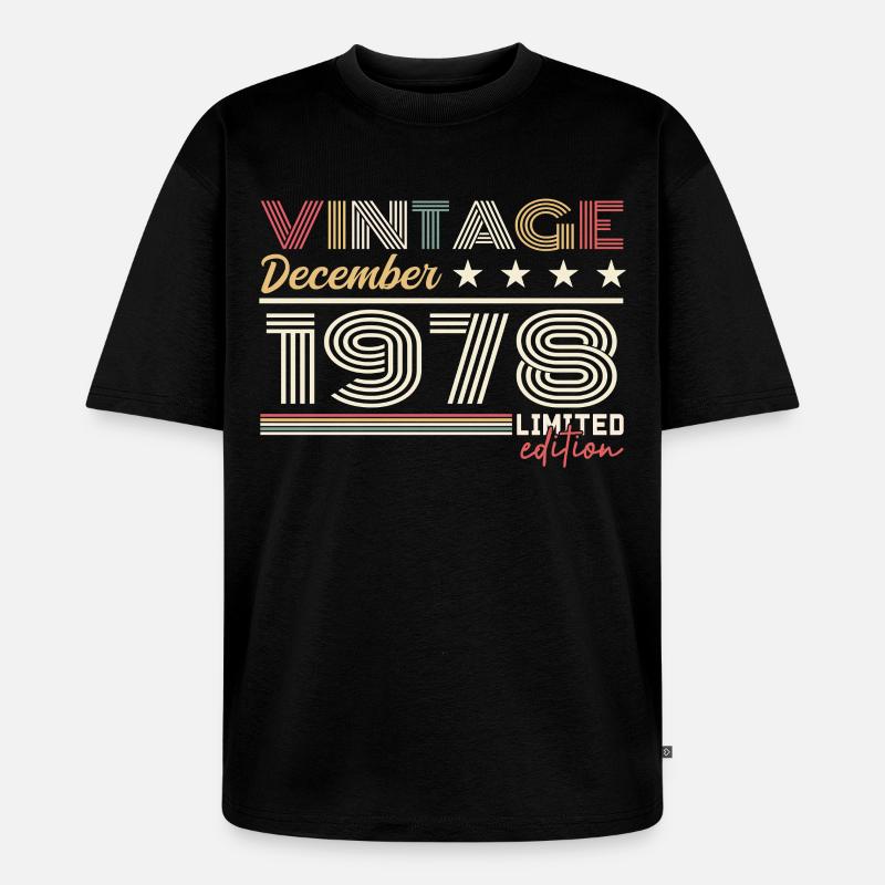 Geschenk Dezember 1978 - Unisex Premium Oversized Bio T-Shirt - Schwarz