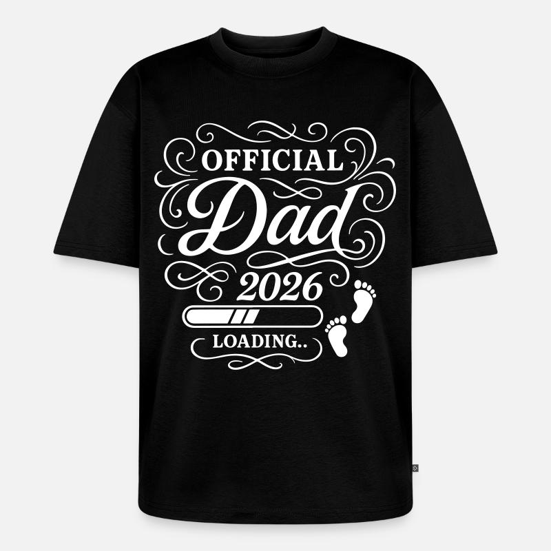 Dad 2026 Papa Loading Vaterschaft - Unisex Premium Oversized Bio T-Shirt - Schwarz