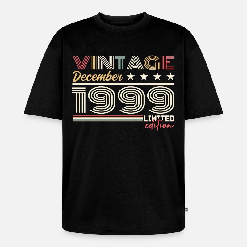 Geschenk Dezember 1999 - Unisex Premium Oversized Bio T-Shirt - Schwarz