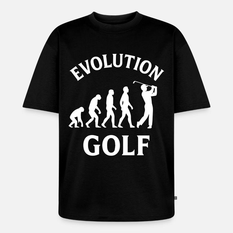 Evolution Golf Drôle de Golf Design - T-shirt Premium bio oversize Unisexe - noir