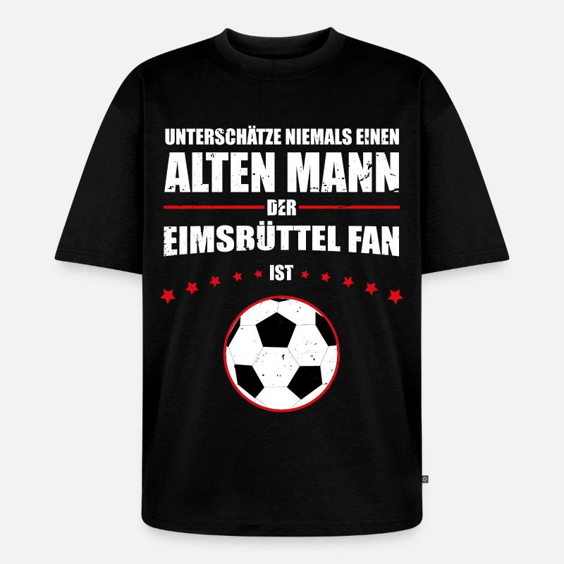 Alter Mann - Eimsbüttel Fußball Fan | Retro - Unisex Premium Oversized Bio T-Shirt - Schwarz