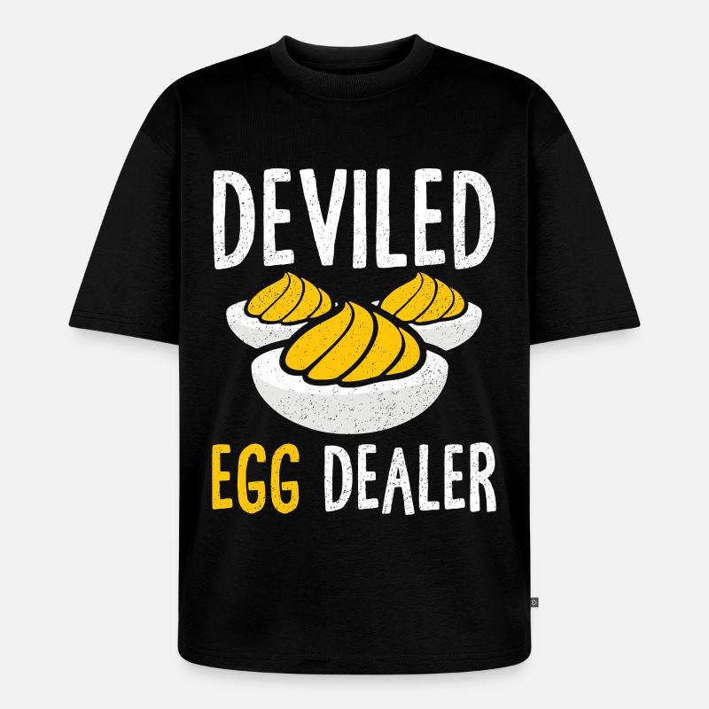 Gefüllte Eier Teuflische Eier Thanskgiving - Unisex Premium Oversized Bio T-Shirt - Schwarz
