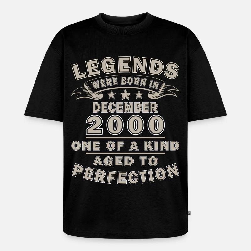 Dezember 2000 Dezember Jubiläum Dezember 2000 - Unisex Premium Oversized Bio T-Shirt - Schwarz