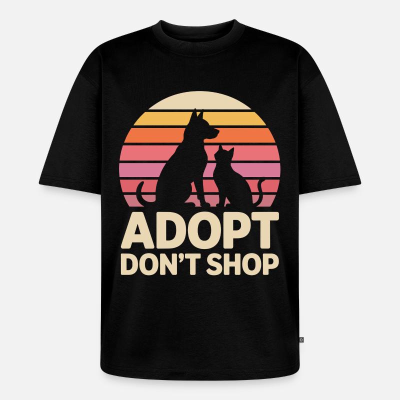 Adopt Don't Shop: Tierliebe Statement - Unisex Premium Oversized Bio T-Shirt - Schwarz