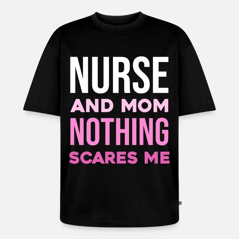 Krankenschwester und Mutter: Unerschrocken - Unisex Premium Oversized Bio T-Shirt - Schwarz
