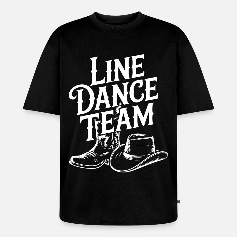 Line Dance Team Boots Hat - Unisex Premium Oversized Bio T-Shirt - Schwarz