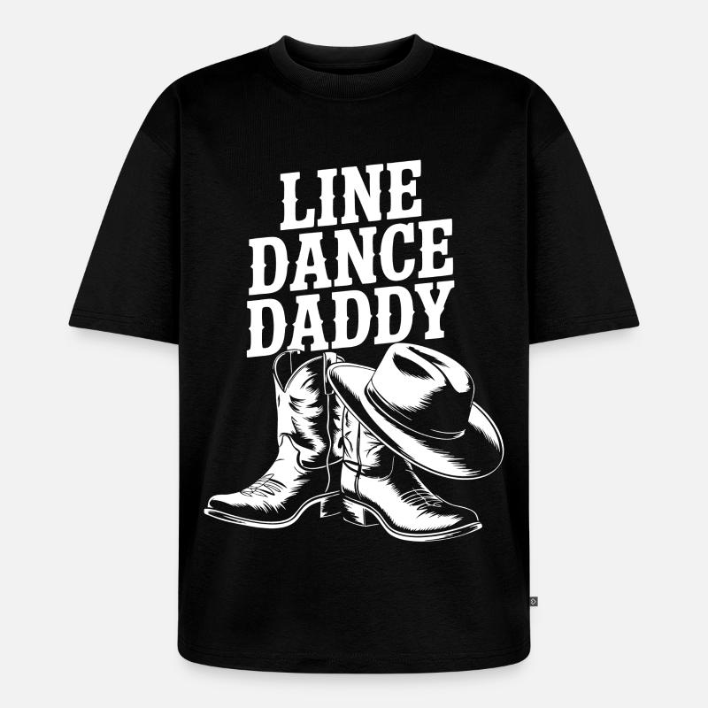 Line Dance Daddy Boots - Unisex Premium Oversized Bio T-Shirt - Schwarz