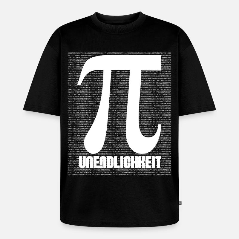 Pi Symbol Muster Nerd - Unisex Premium Oversized Bio T-Shirt - Schwarz