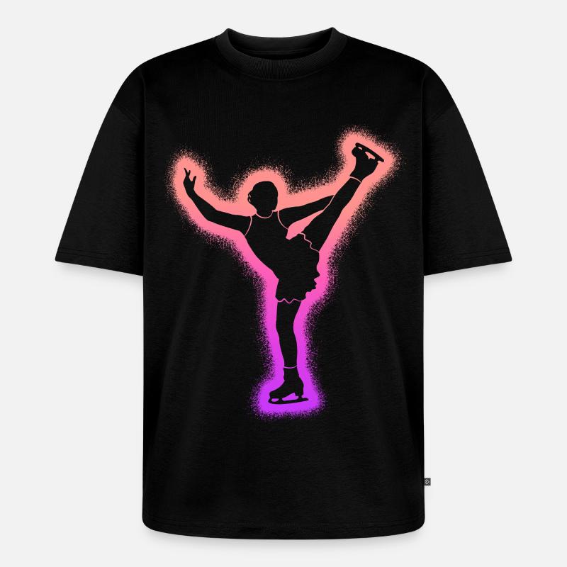 Eiskunstläuferin Eislaufen Mädchen Eiskunstlauf - Unisex Premium Oversized Bio T-Shirt - Schwarz