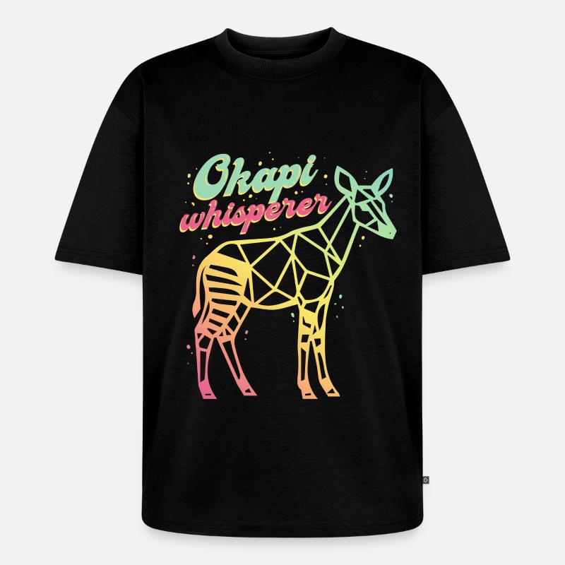 Okapi Whisperer - Unisex Premium Oversized Bio T-Shirt - Schwarz