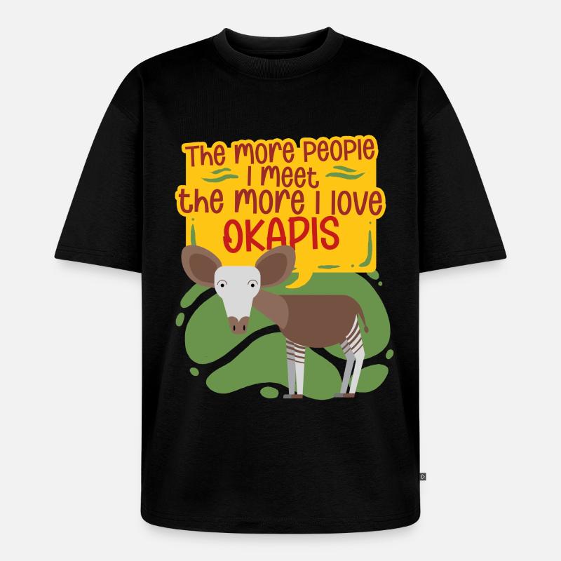 Okapi Tier - Unisex Premium Oversized Bio T-Shirt - Schwarz