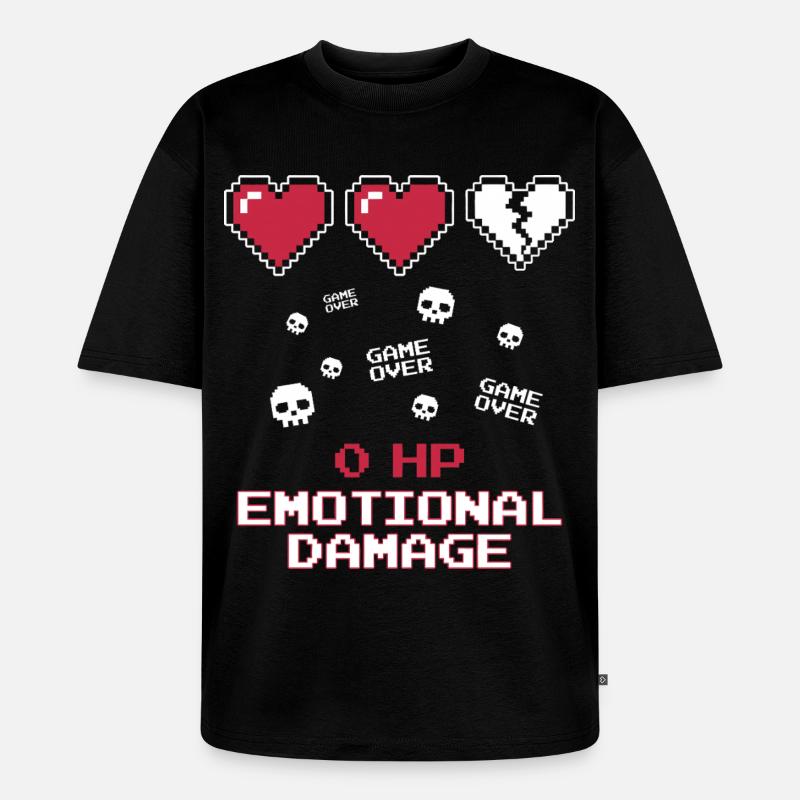 Emotional Damage Pixel - Unisex Premium Oversized Bio T-Shirt - Schwarz
