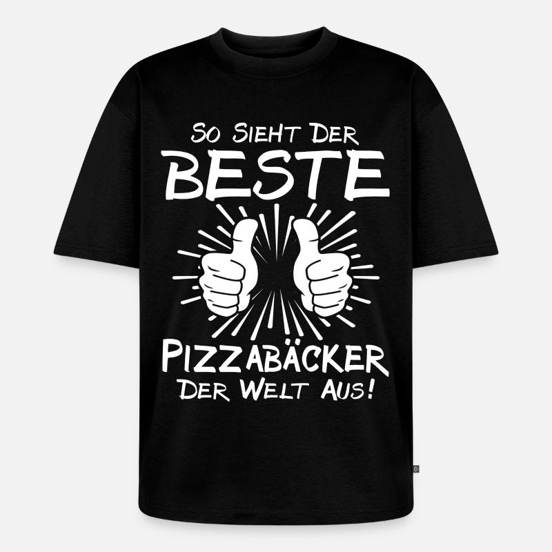 Bester Pizzabäcker - Unisex Premium Oversized Bio T-Shirt - Schwarz