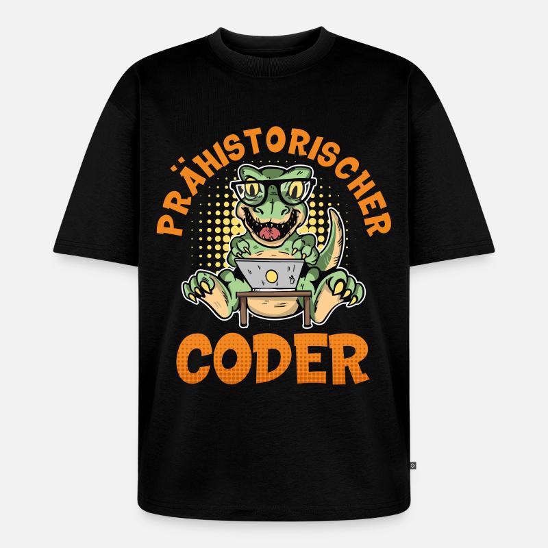 Programmation PRÉHISTORIQUE : Divertissement du CODER - T-shirt Premium bio oversize Unisexe - noir