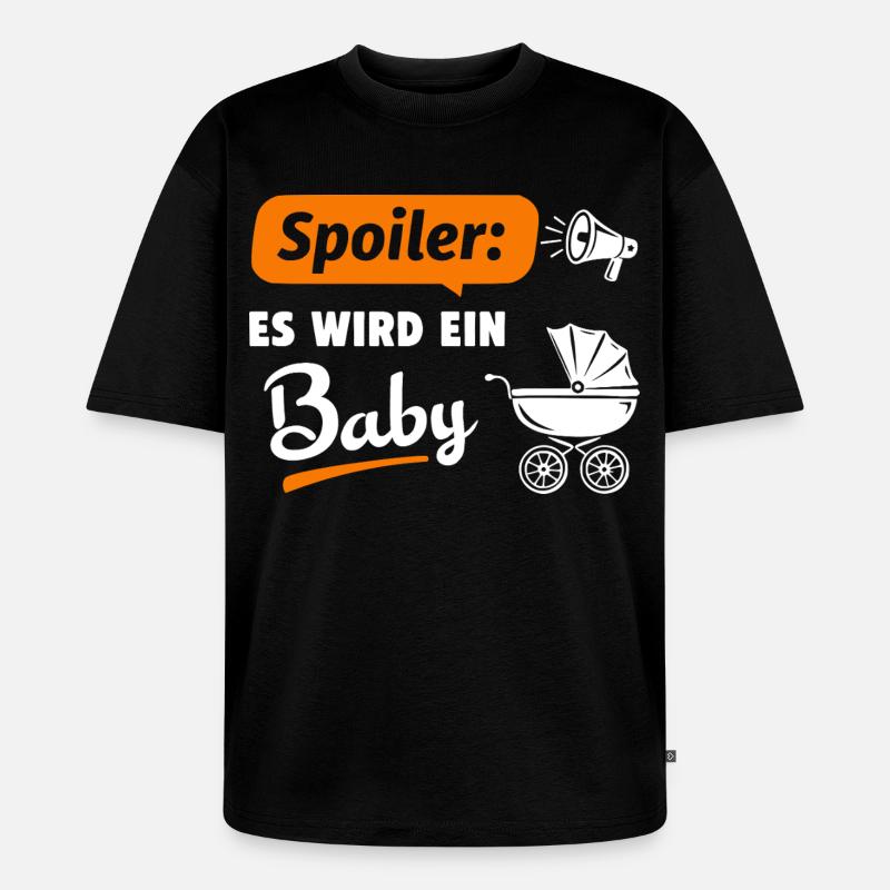 Spoiler: Es wird ein Baby - Unisex Premium Oversized Bio T-Shirt - Schwarz