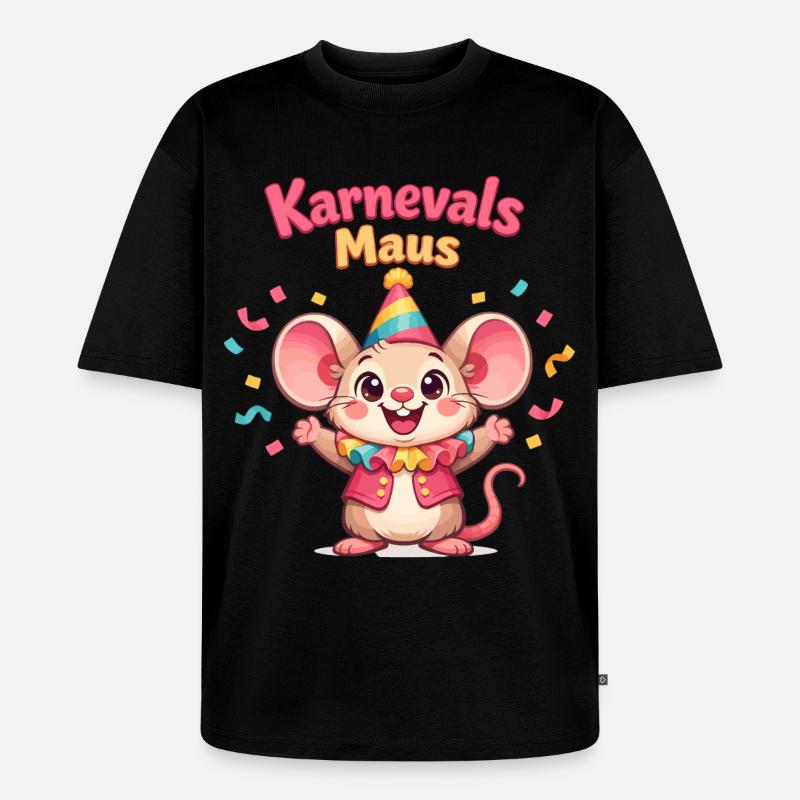 Karnevalsmaus Kölsche Mädsche – Kölle Alaaf - Unisex Premium Oversized Bio T-Shirt - Schwarz
