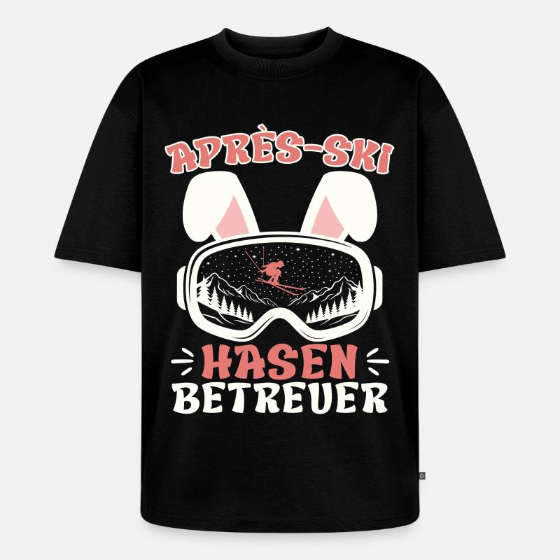 Après-ski RABBIT SUPERVISOR Fun - T-shirt Premium bio oversize Unisexe - noir
