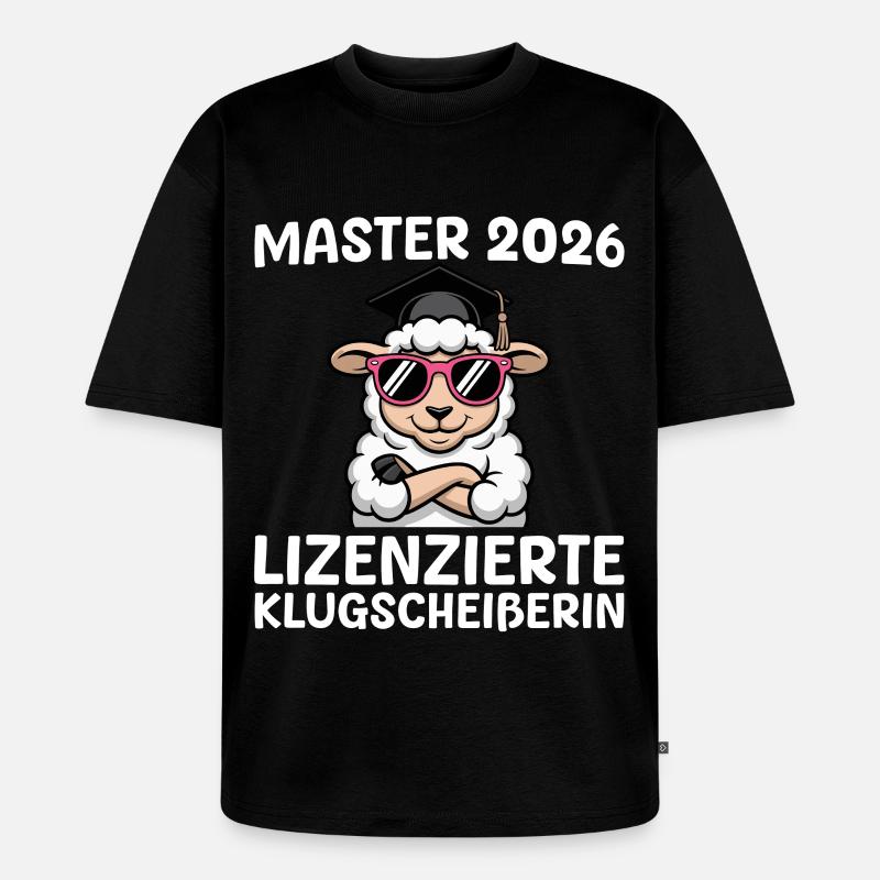 Master 2026 Schaf Masterprüfung Bestanden - Unisex Premium Oversized Bio T-Shirt - Schwarz