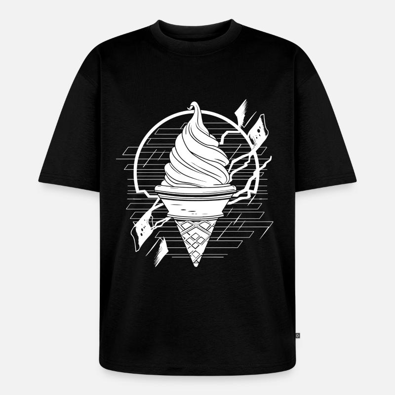 Softeis Zeichnung - Unisex Premium Oversized Bio T-Shirt - Schwarz