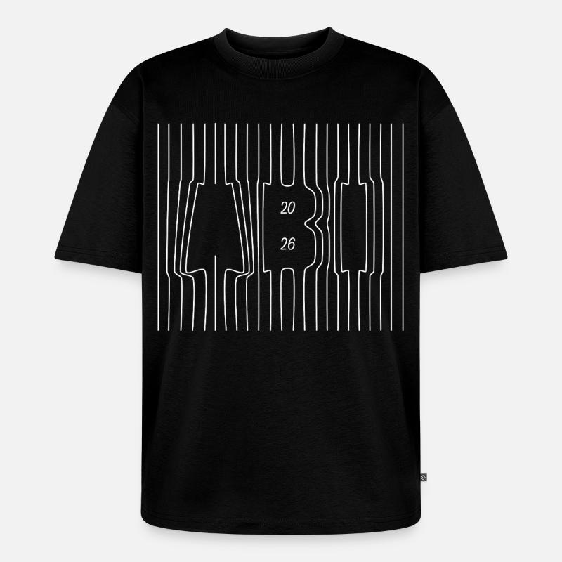 Lebenslinien | Abi 2026 - Abitur - Geschenk - Unisex Premium Oversized Bio T-Shirt - Schwarz
