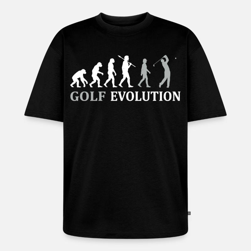 Golf Evolution – Das perfekte Golfer Geschenk - Unisex Premium Oversized Bio T-Shirt - Schwarz