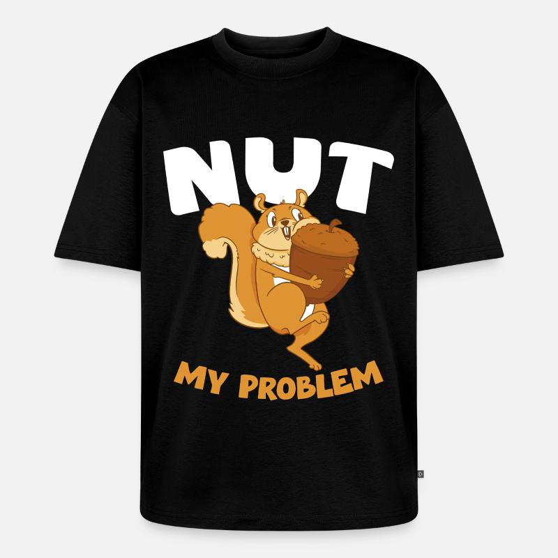NUT MY PROBLEM Eichhörnchen - Unisex Premium Oversized Bio T-Shirt - Schwarz