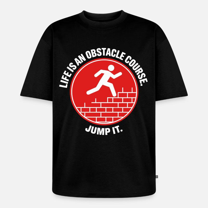 Parkour Life Obstacle Course Hindernislauf - Unisex Premium Oversized Bio T-Shirt - Schwarz