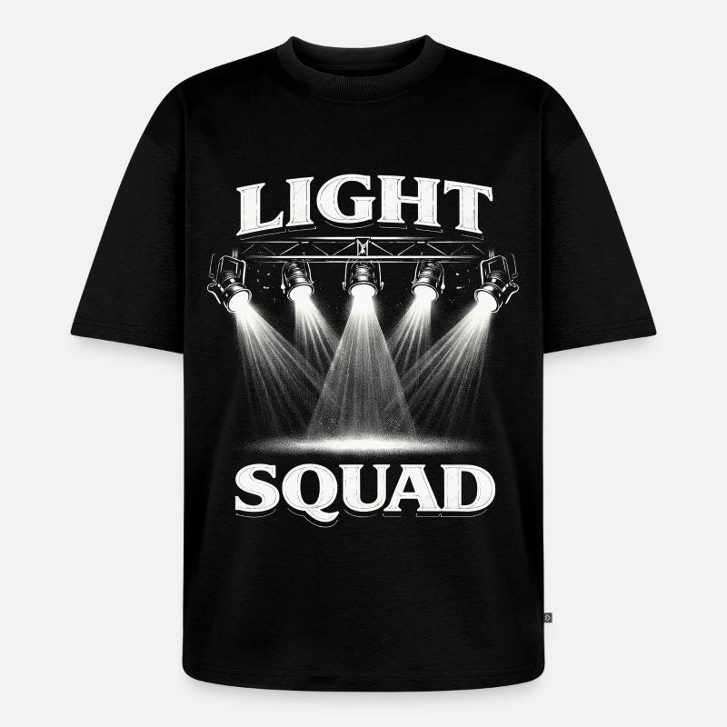 Lichttechniker Beleuchtungstechniker Light Squad - Unisex Premium Oversized Bio T-Shirt - Schwarz