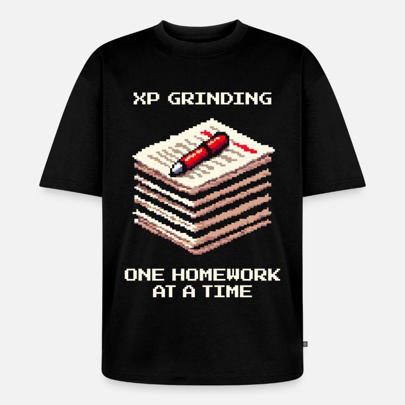 XP Grind : Devoirs pour devoirs | École - T-shirt Premium bio oversize Unisexe - noir