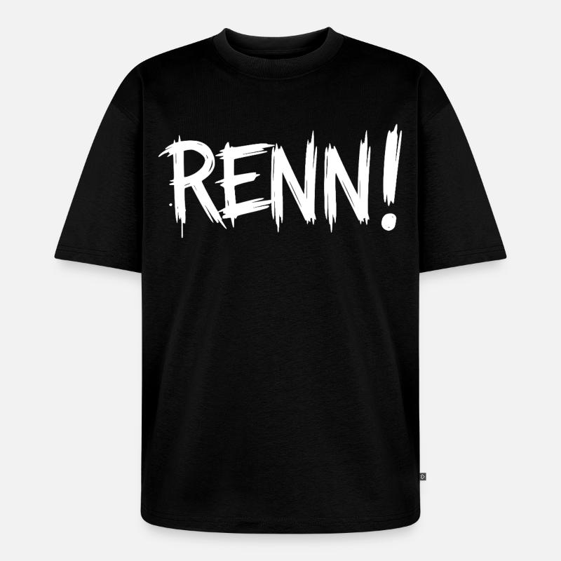 Courir! (Course, course, jogging, coureur) - T-shirt Premium bio oversize Unisexe - noir
