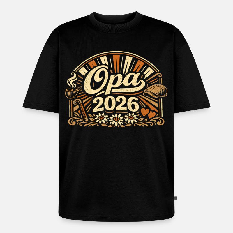 Opa 2026 Loading Geschenk  - Unisex Premium Oversized Bio T-Shirt - Schwarz