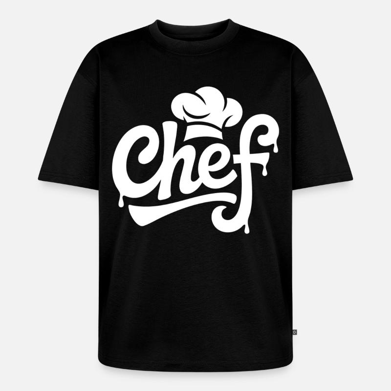 Chef Graffiti Küchenlogo - Unisex Premium Oversized Bio T-Shirt - Schwarz