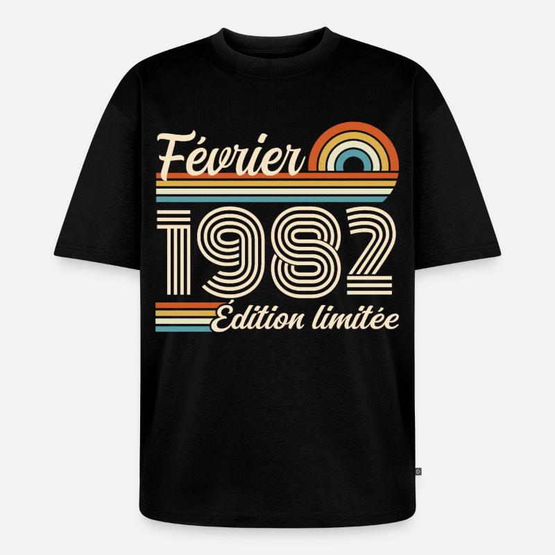 Februar 1982 - Unisex Premium Oversized Bio T-Shirt - Schwarz