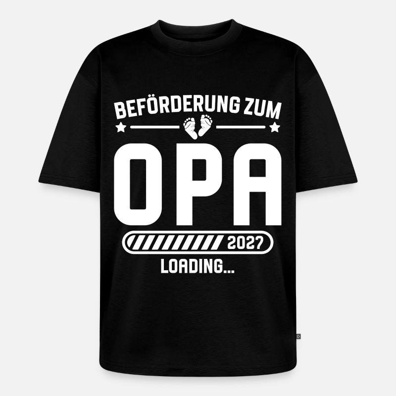 Werdender Opa 2027 Beförderung Schwangerschaft - Unisex Premium Oversized Bio T-Shirt - Schwarz