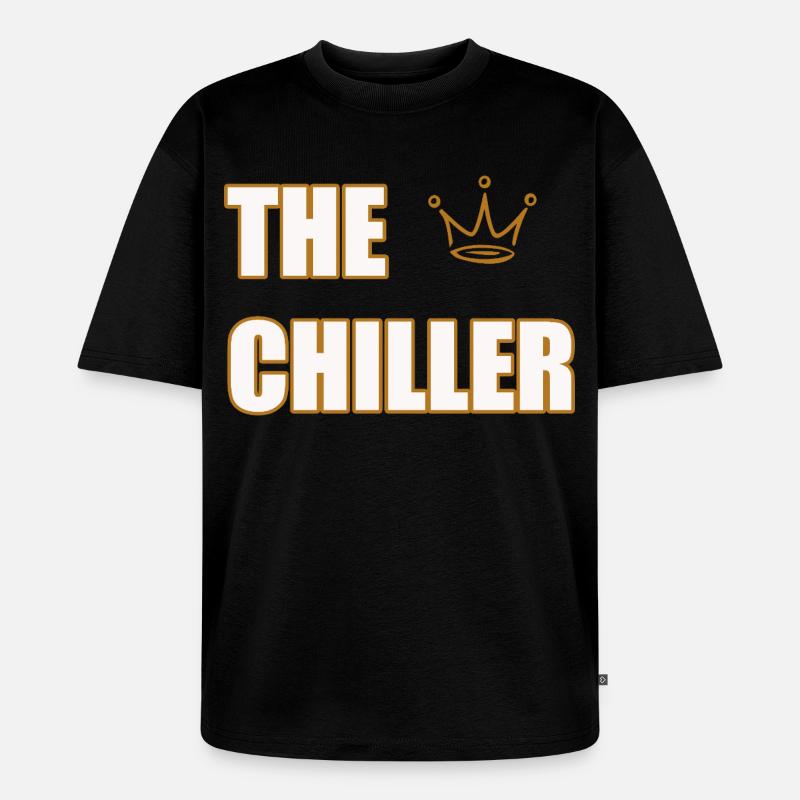 THE CHILLER – Cool & Minimal Statement Design - Unisex Premium Oversized Bio T-Shirt - Schwarz