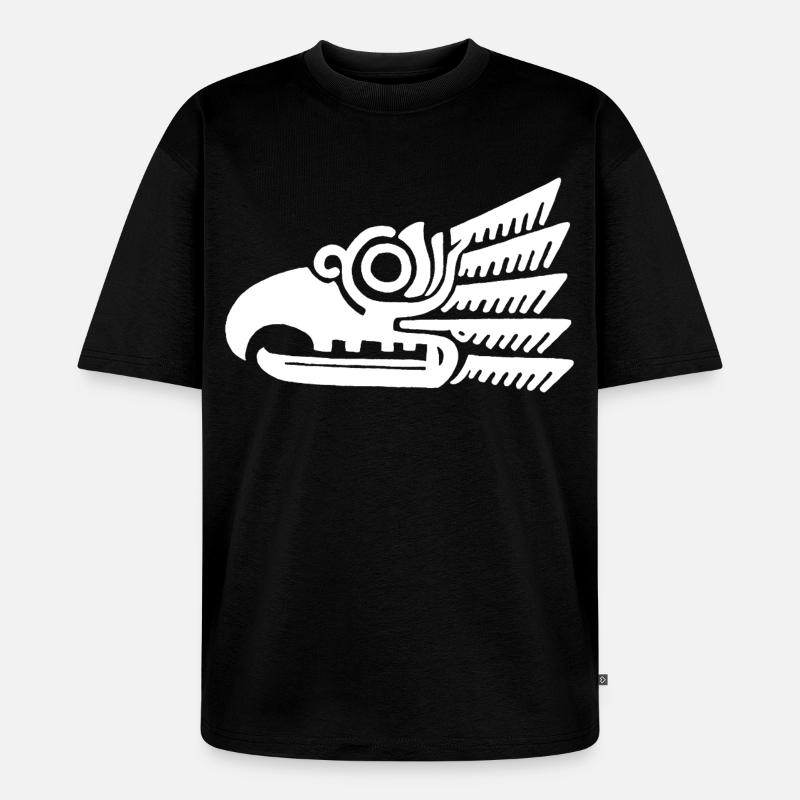Weißer Stammesvogelkopf - Unisex Premium Oversized Bio T-Shirt - Schwarz