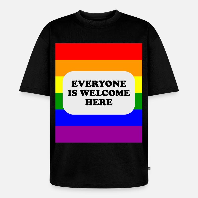 LGBT-Safe-Space-Regenbogenflagge - Unisex Premium Oversized Bio T-Shirt - Schwarz