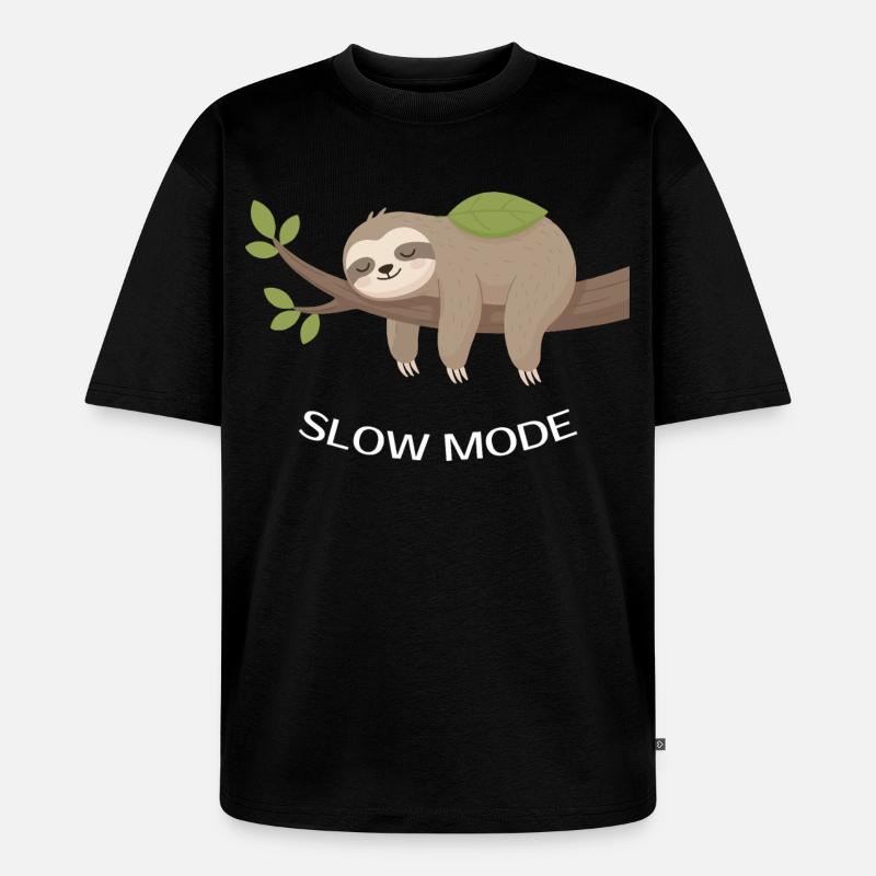 Langsam-Modus-Fault auf Ast - Unisex Premium Oversized Bio T-Shirt - Schwarz