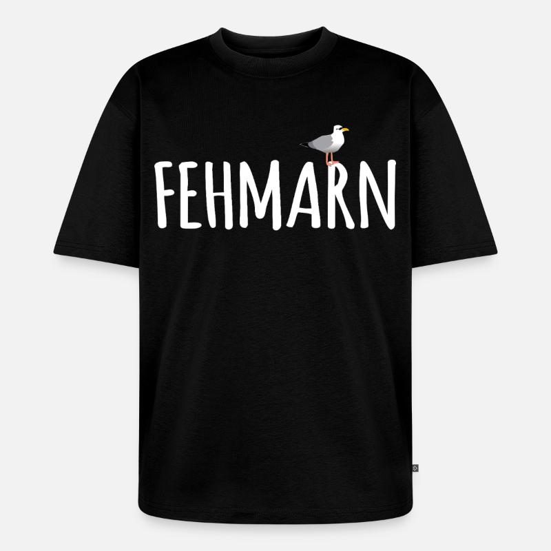 Fehmarn Möwe - Unisex Premium Oversized Bio T-Shirt - Schwarz