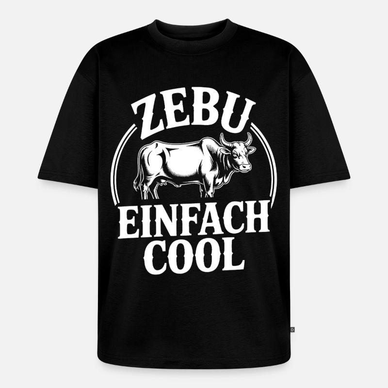 Zebu Einfach Cool Logo - Unisex Premium Oversized Bio T-Shirt - Schwarz